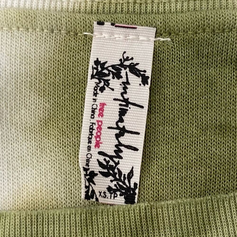 Free People Kelly Washed Tie Dye Set Sweatshirt Shorts Army Green Women's XS NWT - Picture 10 of 14